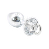 Anal plug with chain and hand cuffs metal L - Silver