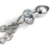 Anal plug with chain and hand cuffs metal L - Silver