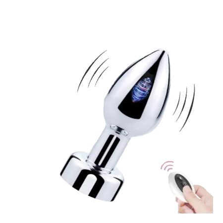 Vibrating Rechargeable Anal Plug Silver
