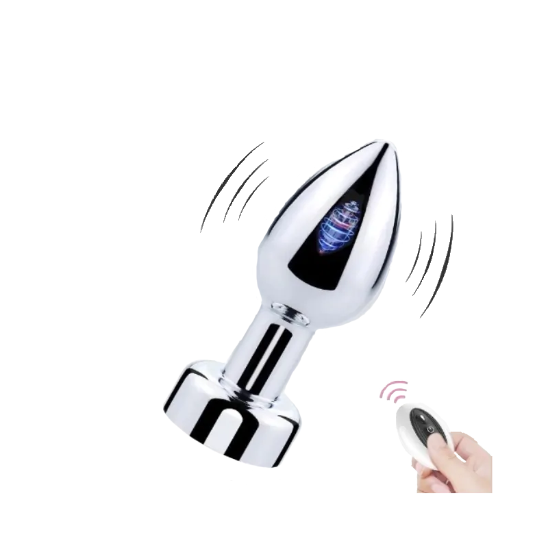 Vibrating Rechargeable Anal Plug Silver