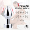 Vibrating Rechargeable Anal Plug Silver